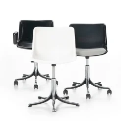 Modus Black Caster Chair with Armrests by Centro Progetti Tecno