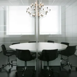 Modus Black Caster Chair with Armrests by Centro Progetti Tecno