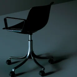 Modus Black Caster Chair with Armrests by Centro Progetti Tecno