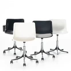 Modus White Chair with Gray Seat Cushion by Centro Progetti Tecno
