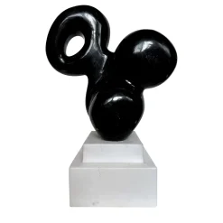 Molecola Sculpture in Nero Marquina Marble by Piero Speranza