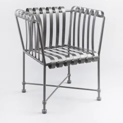Molle Armchair Gray in Stainless Steel