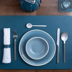 Mondrian Amalfi Blue and Luna White Rectangular Placemat