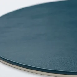 Mondrian Amalfi Blue and Luna White Oval Placemat