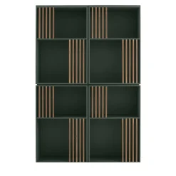 Mondrian Amazzonia Green Bookcase with Ash Wood Accents