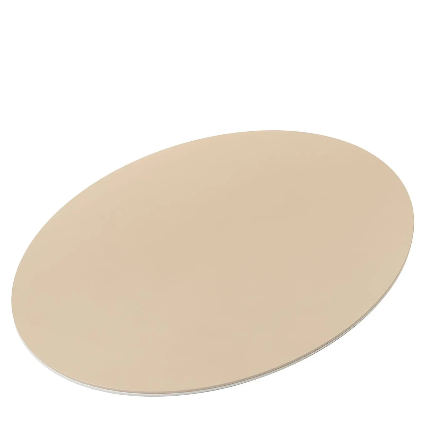 Mondrian Capuccino Beige and Luna White Oval Placemat