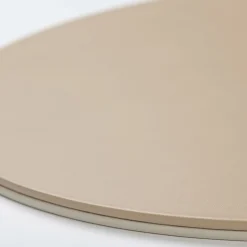 Mondrian Capuccino Beige and Luna White Oval Placemat