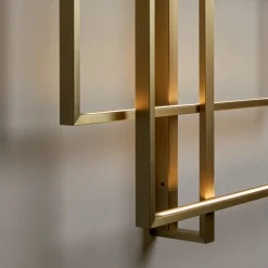Mondrian Double Wall Lamp In Light Burnished Brass