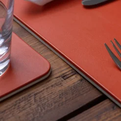 Mondrian Spritz Orange and Luna White Rectangular Placemat