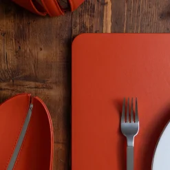 Mondrian Spritz Orange and Luna White Rectangular Placemat