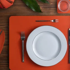 Mondrian Spritz Orange and Luna White Rectangular Placemat