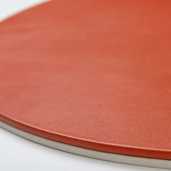 Mondrian Spritz Orange and Luna White Oval Placemat