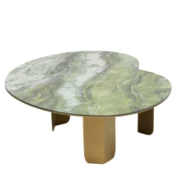 Monet High Green & Golden Coffee Table