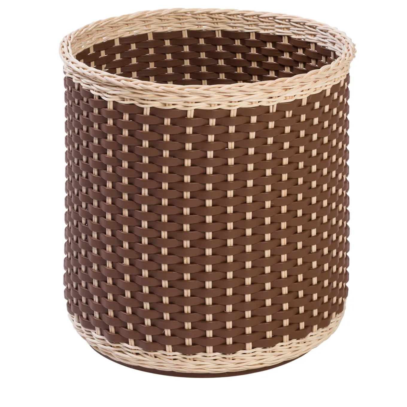 Monet Leather & Rattan Storage Basket