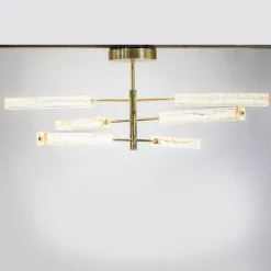 Monolite 6-Light Onyx & Brass Chandelier