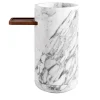 Monolithos Cylindrical Marble Washbasin with Wood Tray