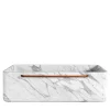 Monolithos Marble Bathtub with Wooden Towel Rack