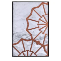 Monreale Bardiglio Imperiale Marble & Copper Decorative Panel