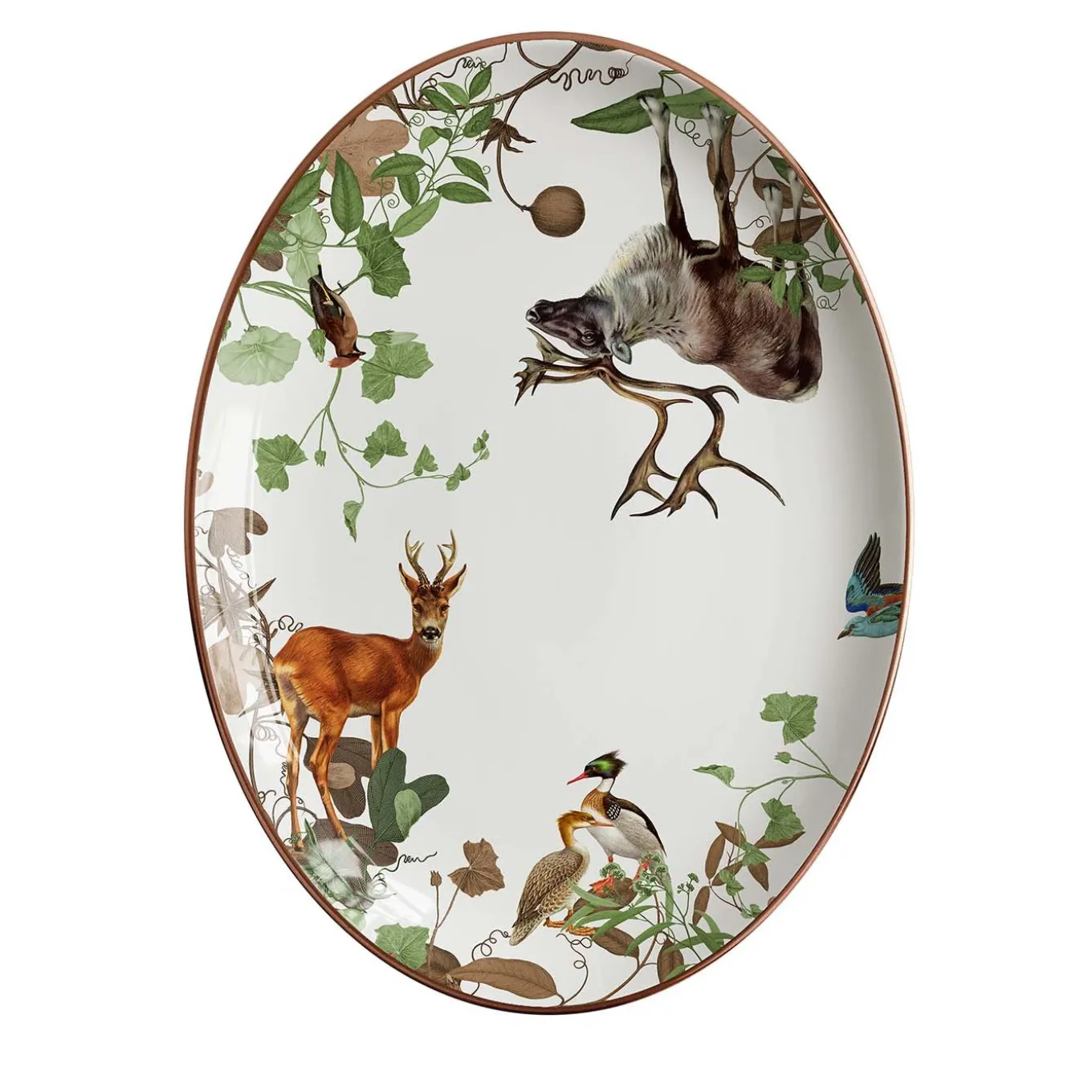 Mont Blanc Porcelain oval Serving Platter with forest animals
