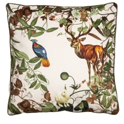 Mont Blanc velvet Cushion with forest animals #4