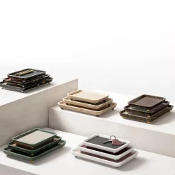 Monza Leather & Marble Rectangular Small Valet Trays #5