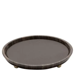 Monza Leather & Marble Round Medium Valet Trays #1