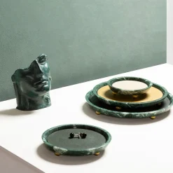 Monza Leather & Marble Round Mini Valet Trays #2