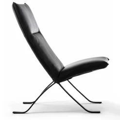 Mood Black Leather Chaise Longue