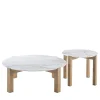 Moon 2-Piece Set of White Marble Small Tables
