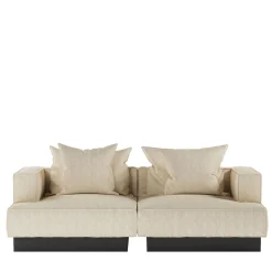 Moonage Daydream White Dedar Grand Natte' Fabric Modular Sofa