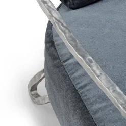 Moonlight Blue and Silver Low Armchair