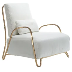 Moonlight White and Gold High Armchair