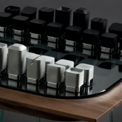 Mossa Wanut Wood Chess and Checkers Game Set