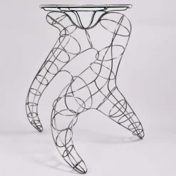 Mr Joe Metal High Table with Murano Glass Top