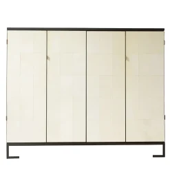 Ms. Chang Dark Oak And Leather-Parchment Cabinet