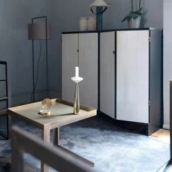 Ms. Chang Dark Oak And Leather-Parchment Cabinet