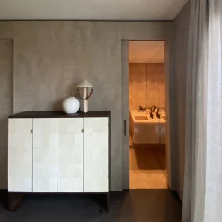 Ms. Chang Dark Oak And Leather-Parchment Cabinet