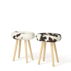 Mucca Octagonal Wood Legs Stool #2