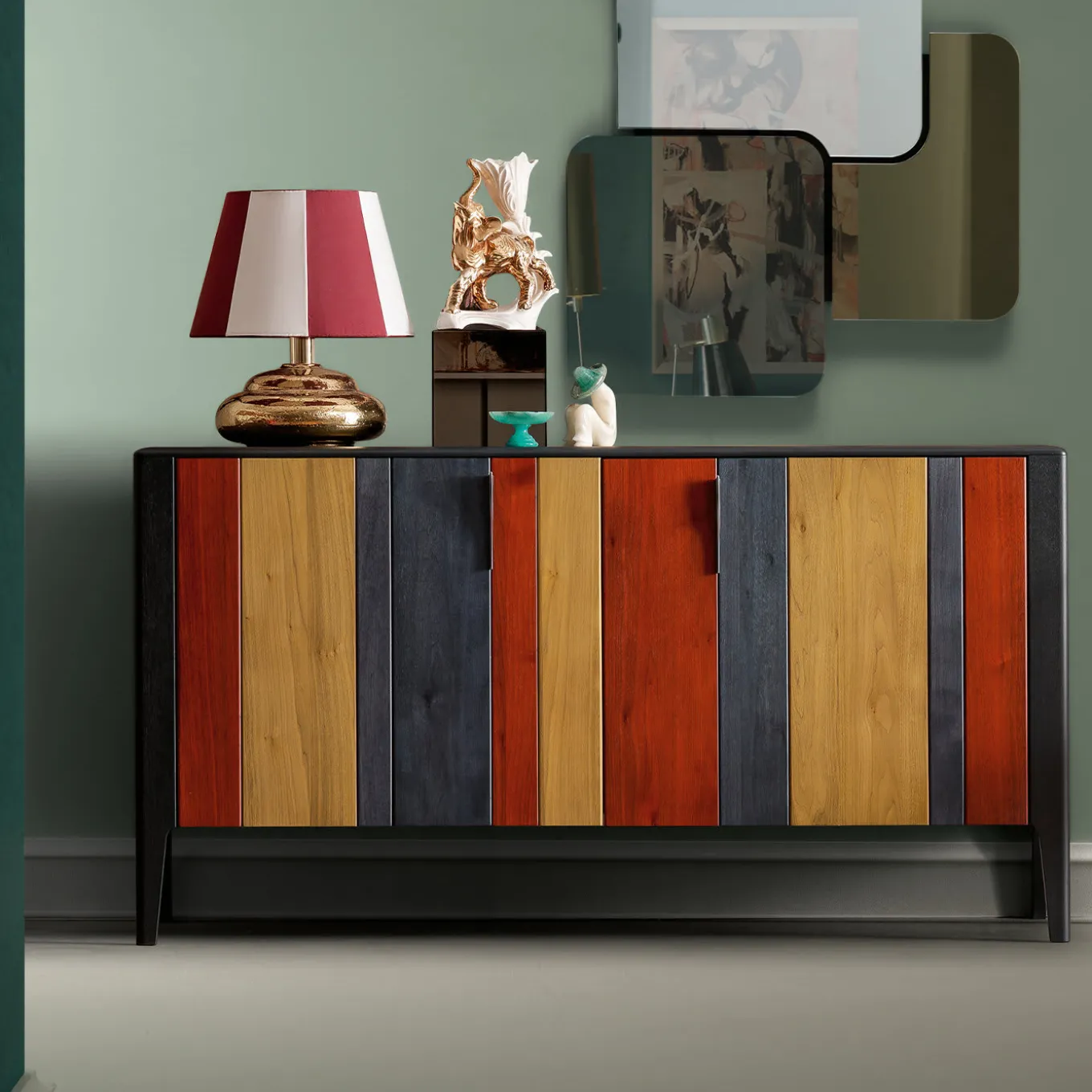 Multicolor Domino Credenza