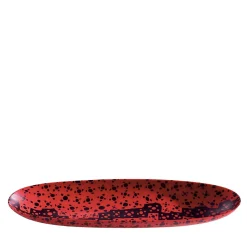 Murrine Opache Oval Centerpiece by Carlo Scarpa in Red