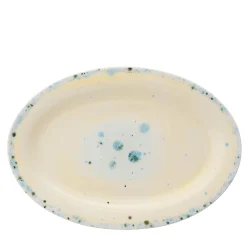 Murrine Yellow Small Oval Rim Serving Platter
