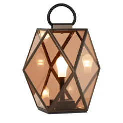 Muse Rechargeable Medium Bronzed Outdoor Lantern by Tristan Auer