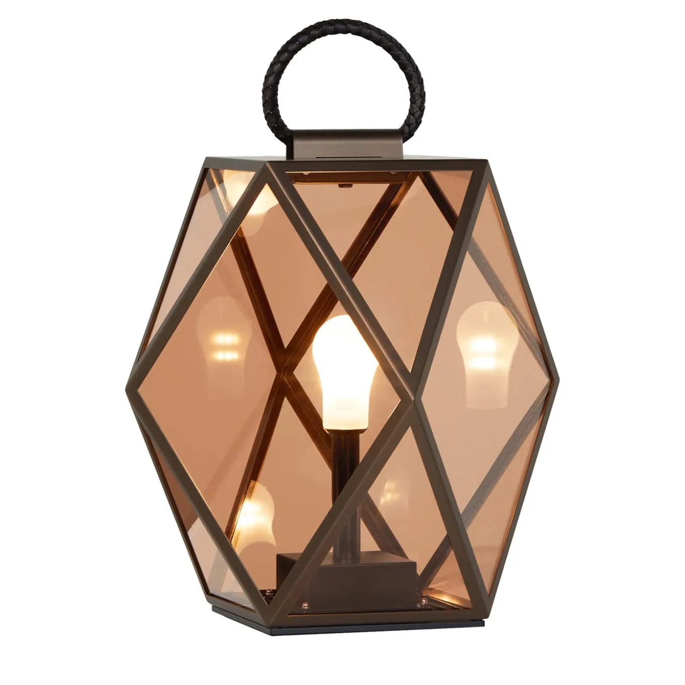Muse Rechargeable Medium Bronzed Outdoor Lantern by Tristan Auer