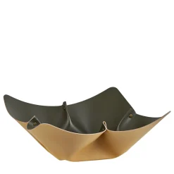 Mustard and Olive Leather Fruit Bowl