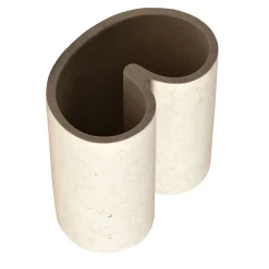 Muze Medium Beige Marble Decorative Vase