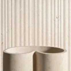 Muze Medium Beige Marble Decorative Vase