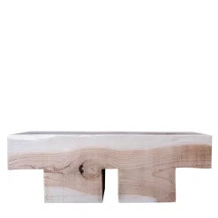 Mykonos Undercut Natural Finish Cedar Wood Bench