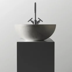Nabhi Collection Bowl N.4 Small Washbasin in Bianco del Re
