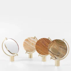 Naia Tabletop Mirror in Palomino Marble by CTRLZAK