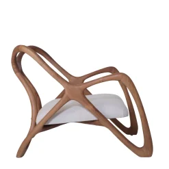 Nanto White Wood Outdoor Lounge Armchair